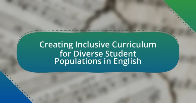 Creating Inclusive Curriculum for Diverse Student Populations in English