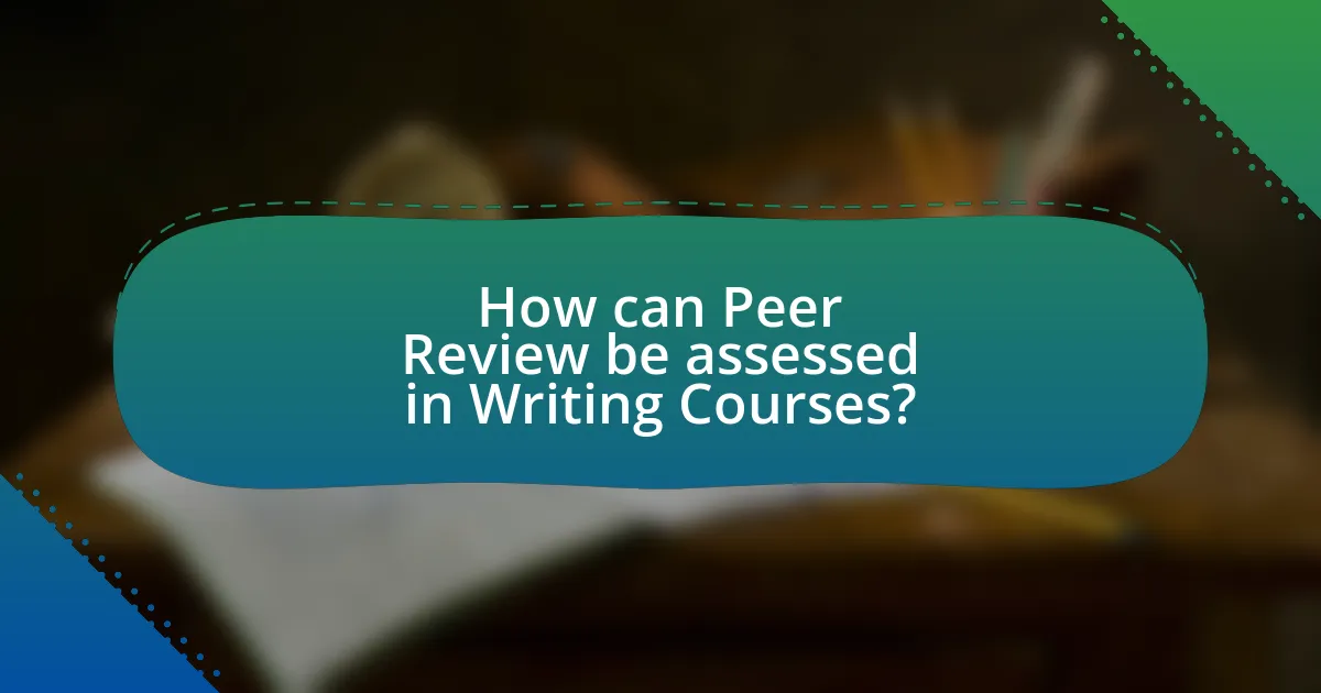 How can Peer Review be assessed in Writing Courses?