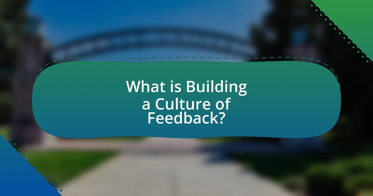 What is Building a Culture of Feedback?